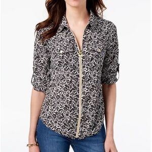 Michael Kors Lock, Zip up front, long sleeve shirt. Women’s size small